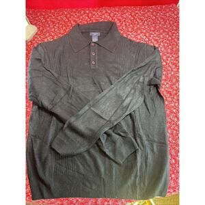 Dockers Men's Pullover Sweater Black Size M Knit Front Soft Preppy Casual V1